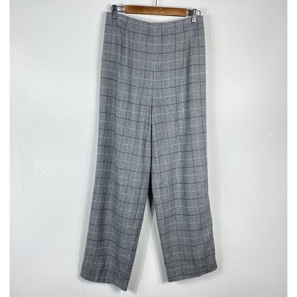 Vintage Talbots Size 10 Wool Blend Plaid Pants Gray Work Career Academia - Picture 1 of 5
